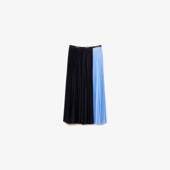 Lacoste Colorblock Midi Pleated Skirt - Sukně Dámské Tmavě Blankyt Blankyt / Blankyt | CZ-jqvRsi